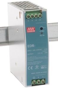 EDR-120-12 AC-DC, 120Вт, вход 90…264V AC, 47…63Гц /127…370В DC, выход 12В/10A, рег. вых 12...14В, изоляция 3000В AC, в кожухе на DIN-рейку 40х125.2х102мм, -20…+60°С