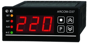 ARCOM-D37-кор.75х33мм, вх.K/L/Pt100/mA/V, вых.Р.х15А+Р.х3А, Позиционное, кл.т.0,5, ~100…240В. A42803