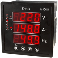 Omix P99-M(AVF)-1-0.5 Iизм: 0…5/50000А, кл.0,5%, Uизм:0…500/5000000В, кл.0,5%, фаз:1, F:(45…65)Гц, кл.0,5%, Экран-3 СД*4р, вшг: 96x96x81мм, Uпит.:~220В A42635