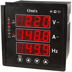 Omix P99-M(AVF)-1-0.5 Iизм: 0…5/50000А, кл.0,5%, Uизм:0…500/5000000В, кл.0,5%, фаз:1, F:(45…65)Гц, кл.0,5%, Экран-3 СД*4р, вшг: 96x96x81мм, Uпит.:~220В A42635