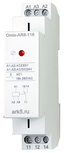 Omix AR8-308, Управляющее U: ~220 и ?24В, 3П, Ток: 8A, промежуточное A36656