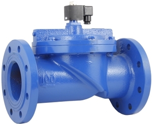 AR-YCD22-125F, НО, Ду=125мм, Присоед.F 5",Чугун, Уплотн.: EPDM, Р=(0,03…1)МПа, Т=(-10…120)°С, Kv=200м3/ч, Катушка: S91H, ~220В, 44000г. 