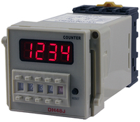 ARCOM-DH48J, Тип-Электронный, 4 разр., Устав.=0…9999,х10,х100, Вход: Сухой контакт, NPN, Выход: SSR, Пит.:~250В, колодка в комплекте-PF083A(-E), вшг: 51?51?103мм. A42406