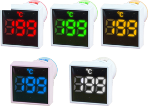 ART-T33-W, Выносной датчик температуры, Т=(-20…199)°С, Lпров.=0,95м., пит.: ~50…380В, цвет индикатора: белый, вшг: 29x29x47мм., вес:24г. A93305