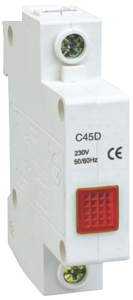 AR-C45D-R, цвет: Красный, Неон, подключение: винтовые клеммы, ~220В, монтаж на DIN-рейку A42866