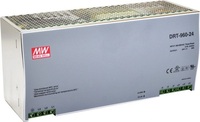 DRT-960-24 AC-DC, 960Вт, 3-х фазный, вход 340…550V AC, 47…63Гц, выход 24…28В/40A, рег. вых=±10%Uном,  изоляция 3000В AC, в кожухе на DIN-рейку 276х125.2х100мм, -20…+40°С  