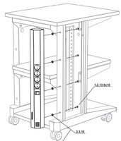 ГМ-ЭПАб-ПС, Панель электромонтажная большая для подкатного стола серии Гамма