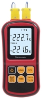 AR1312, Т=(-250…1767)°С, Точн.=1,5%, Тип входа=ТХА(К), Особенность: Max/min/среднее, подсветка, 2 щупа в комплекте, вшг: 145x72x29мм., вес: 139г. A22964