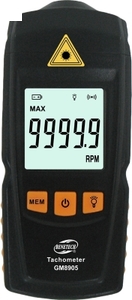 AR8905; Тип: Оптический; Частота=(2,5…99999)об/мин; Погр=0,1%; Lсраб=(50…500)мм.; Лаз.указ-ль: есть; вшг: 127x56x30мм., вес: 112г. A42317