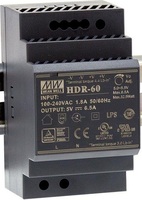 HDR-60-12 AC-DC, 54Вт, вход 85...264 В AC 47...63Гц/120...370В DC, выход 12В/4.5А, изоляция 3000В AC, в кожухе на DIN-рейку, 52.5х90х54.5мм, -30...+70°С
