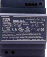 HDR-100-48 AC-DC, 92Вт, вход 85...264 В AC 47...63Гц/120...370В DC, выход 48В/1.92А, рег. выхода 48…48.7В, изоляция 3000В AC, в кожухе на DIN-рейку, 70х90х54.5мм, -30...+70°С