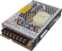 LRS-150-12 AC-DC, 150Вт, вход 115/230В AC (переключатель), 47…63Гц, выход 12В/12.5A, рег. вых ±10%, изоляция 3750В AC, в кожухе 129х97х30мм, -30…+70°С