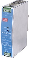 NDR-75-24 AC-DC, 77Вт, вход 90…264V AC, 47…63Гц /127…370В DC, выход 24В/3.2A, рег. вых 24…28В, изоляция 3000В AC, в кожухе на DIN-рейку 32х125.2х102мм, -20…+60°С